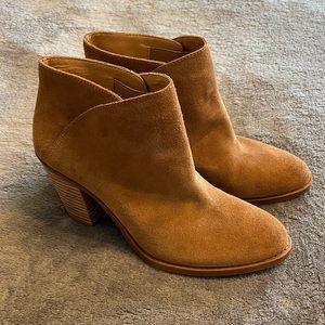 Lucky Brand Leather Suede Heeled Boots Booties